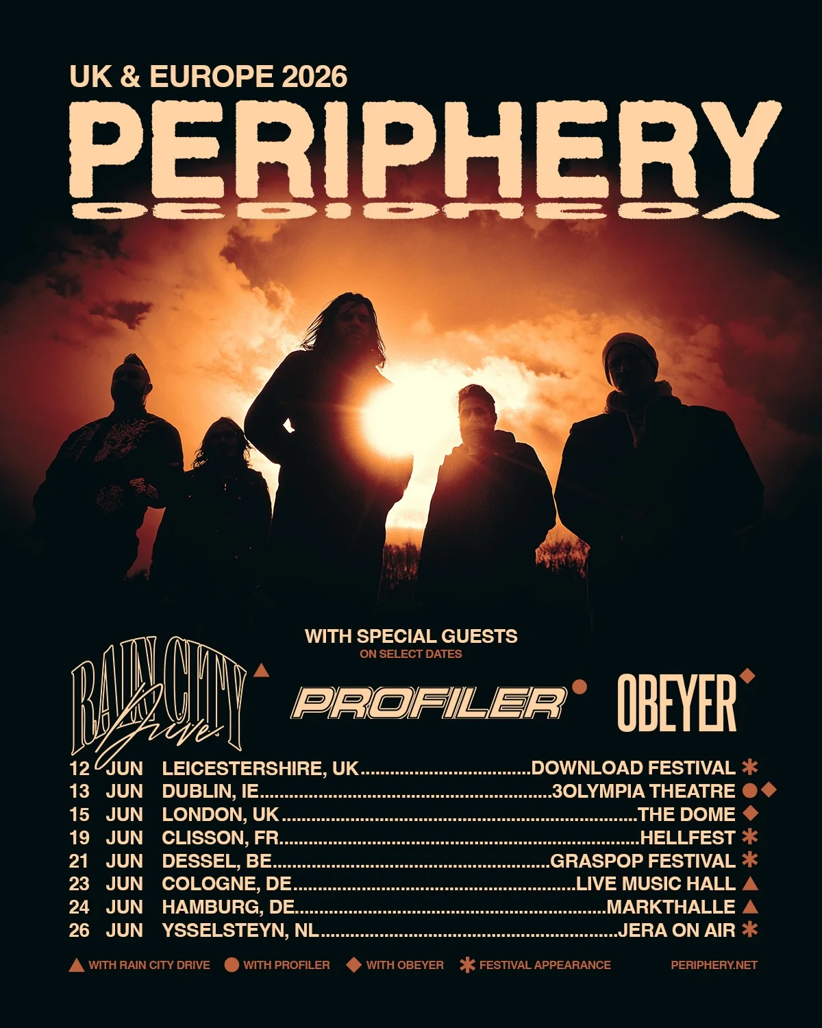 Periphery concert tour poster 2026